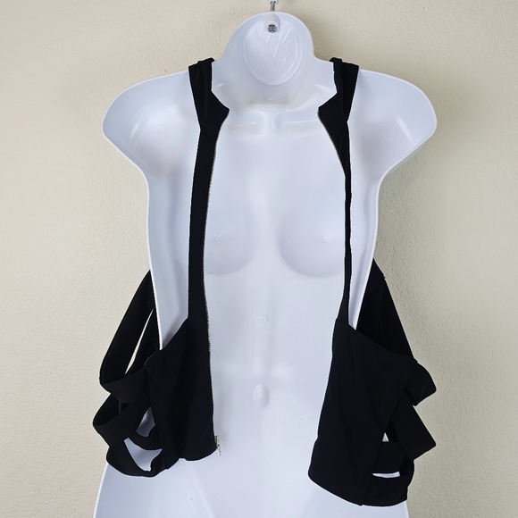 Blondie Nites Black Halter Crop Top Evening Party Clubwear Size 21 - Picture 4 of 9